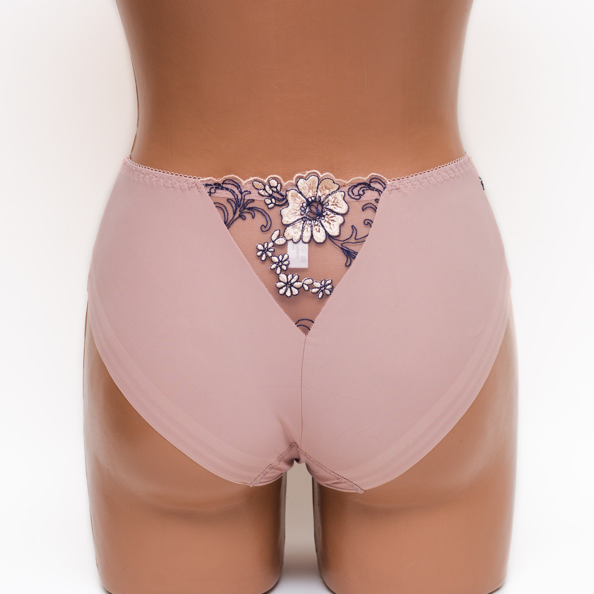 Жіночі труси мікрофібра з вишивкою Lanny mode 21775 пудра k3758-6